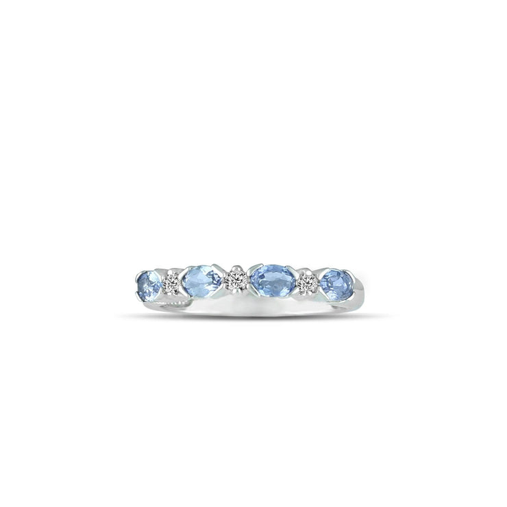 10K White Gold Tanzanite and Diamond Accent Band Ring - jewelerize.com