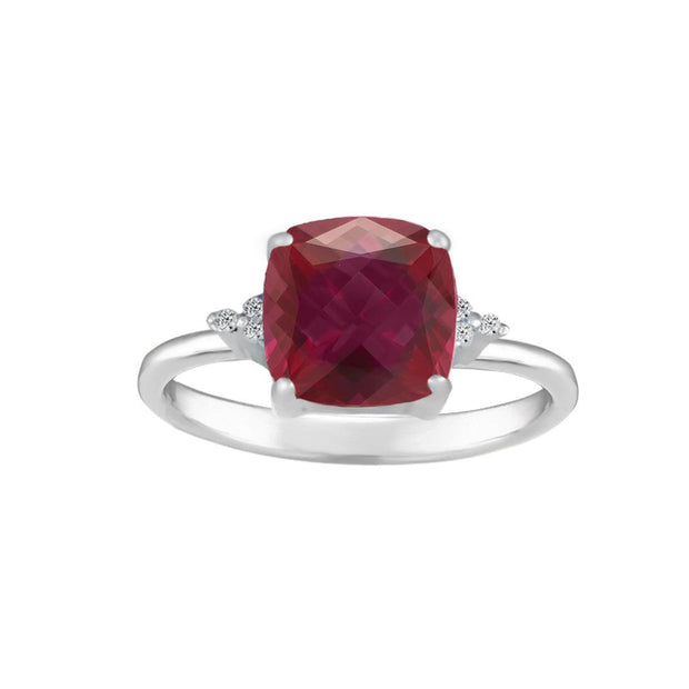 Created Ruby and Diamond Accent Ring in Sterling Silver - jewelerize.com