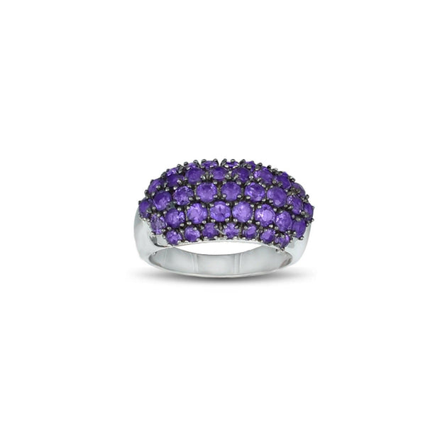 Amethyst With Black Rhodium Ring in Sterling Silver - jewelerize.com