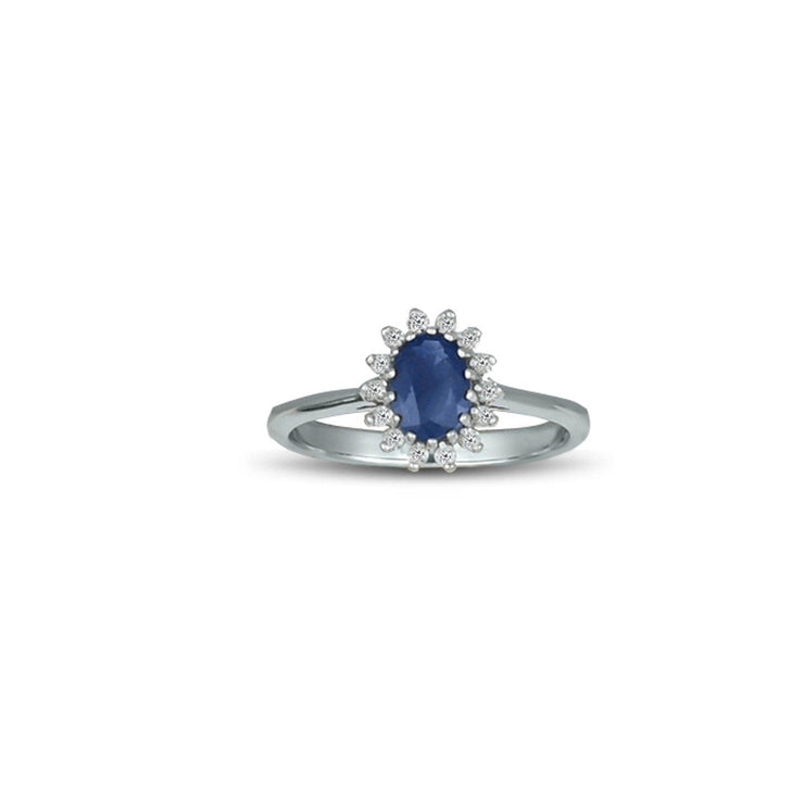 Blue Sapphire and Diamond Accent Fashion Ring in Silver - jewelerize.com