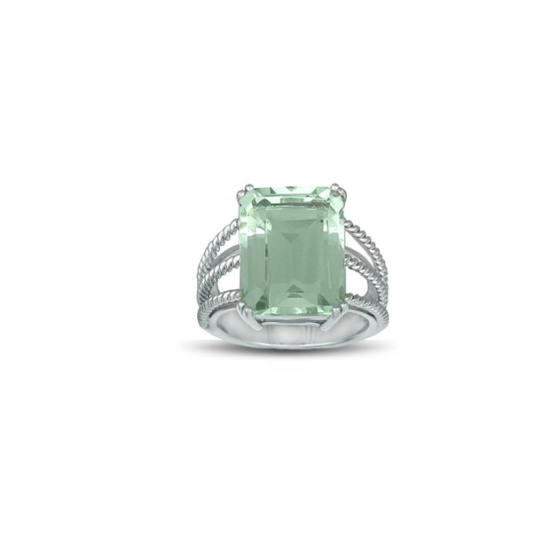 Green Amethyst Fashion Ring in Sterling Silver - jewelerize.com