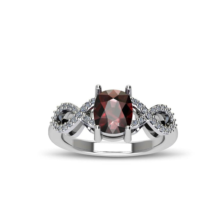 Garnet and Diamond Fashion Sterling Silver Ring - jewelerize.com