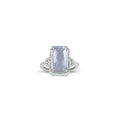 Pink Amethyst and Diamond Fashion Silver Ring - jewelerize.com