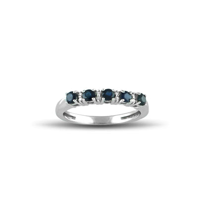 10K White Gold Sapphire and Diamond Accent Band Ring - jewelerize.com