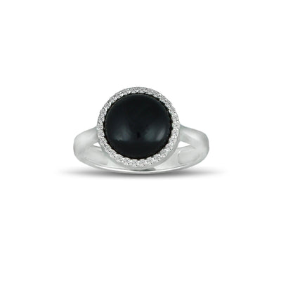 Black Onyx and Diamond Ring - jewelerize.com