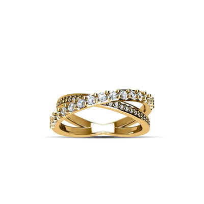 Yellow Gold Plated Cubic Zirconia Fashion Ring in Sterling Silver - jewelerize.com