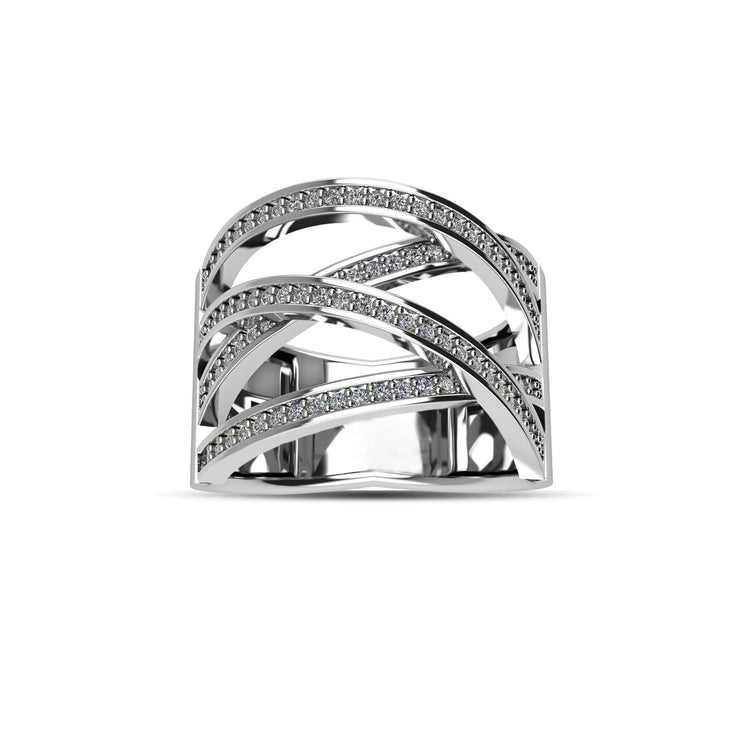 Cubic Zirconia Fashion Ring in Sterling Silver - jewelerize.com