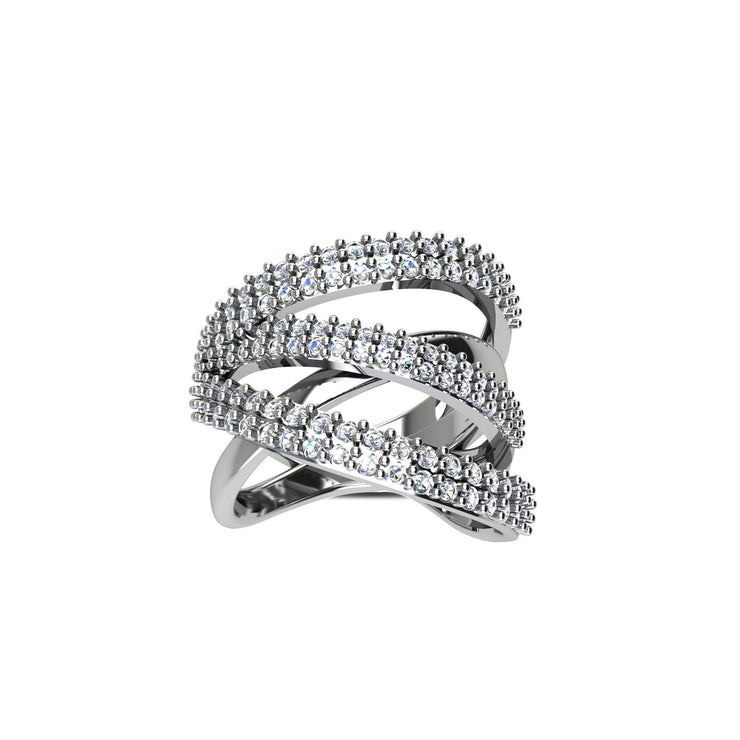 Cubic Zirconia Fashion Ring in Sterling Silver - jewelerize.com