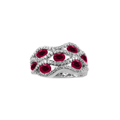 Created Ruby and Created White Sapphire Estate Ring - jewelerize.com