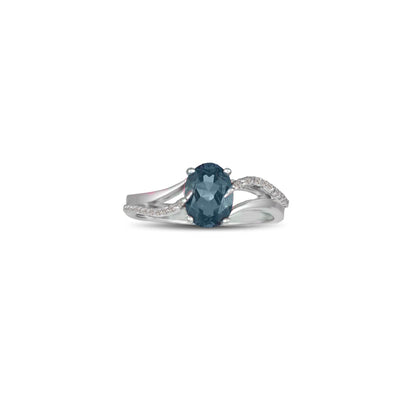 Created Alexandrite and Diamond Accent Silver Ring - jewelerize.com