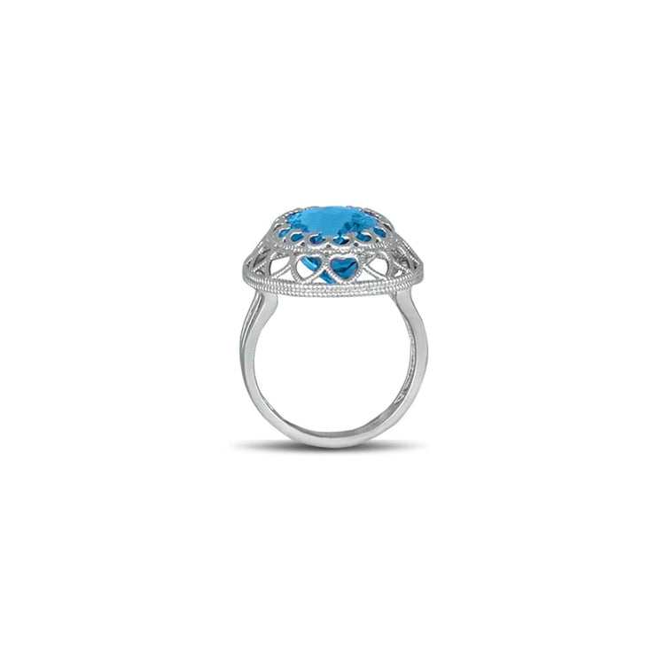 Blue Topaz Fashion Ring in Sterling Silver - jewelerize.com