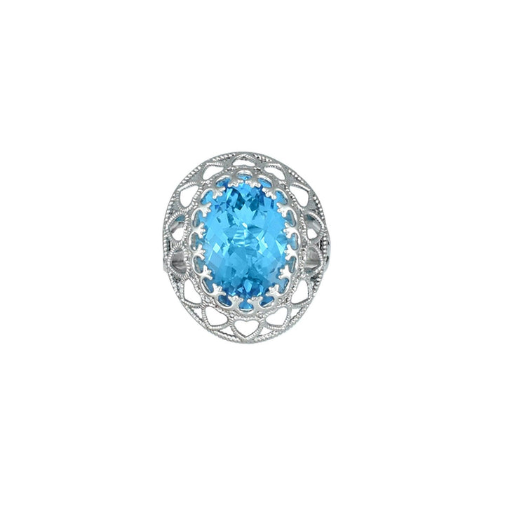 Blue Topaz Fashion Ring in Sterling Silver - jewelerize.com