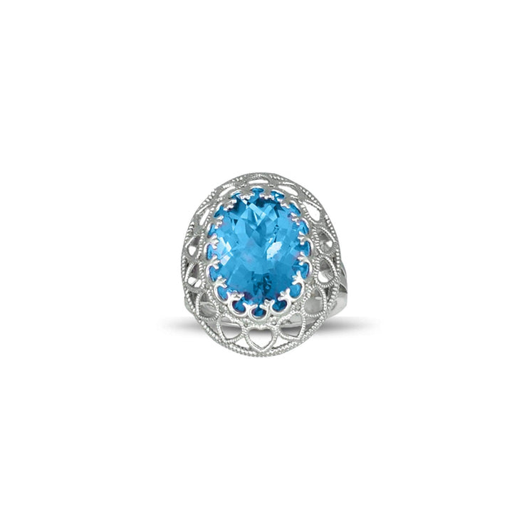 Blue Topaz Fashion Ring in Sterling Silver - jewelerize.com