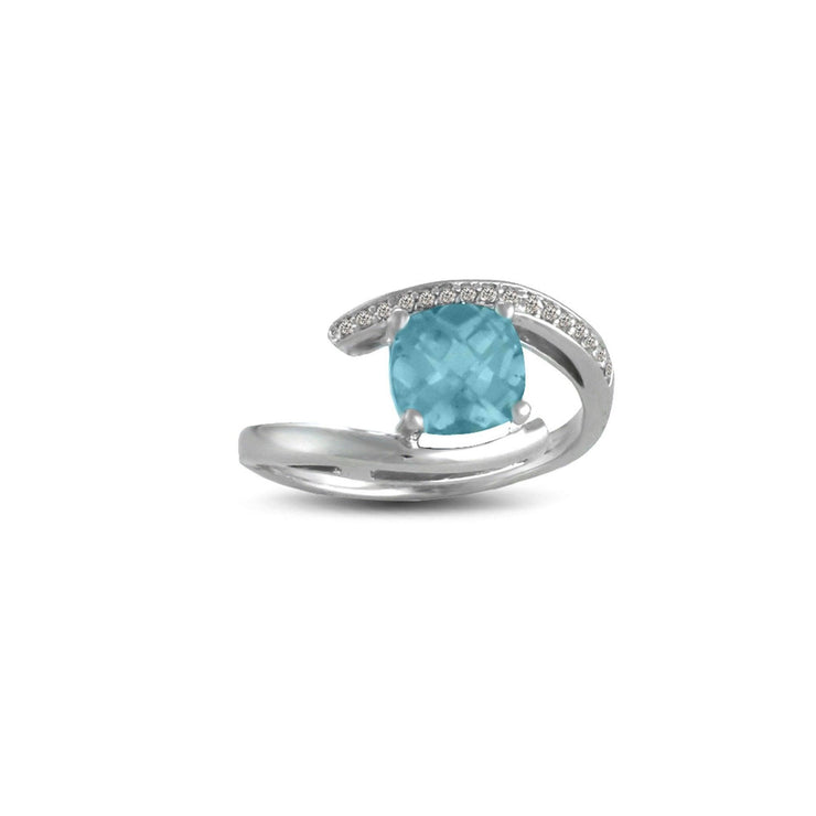 Blue Topaz and Diamond Accent Ring in Sterling Silver - jewelerize.com