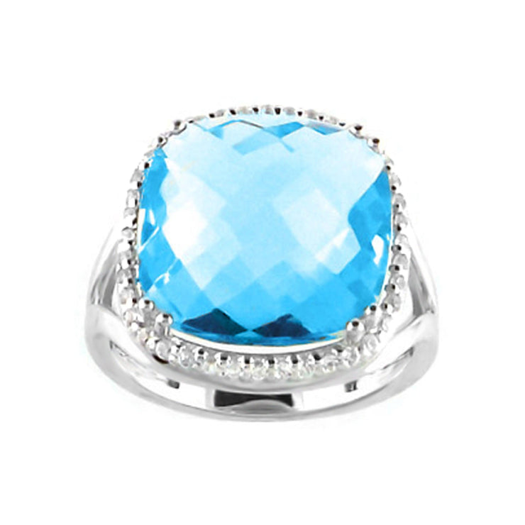 Blue Topaz and Diamond Ring - jewelerize.com