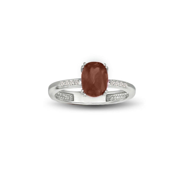 Garnet and Diamond Accent Ring in Sterling Silver - jewelerize.com