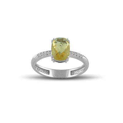 10K White Gold Citrine and Diamond Accent Fashion Ring - jewelerize.com