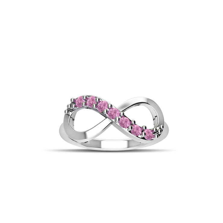 Sterling Silver Created Pink Sapphire Infinity Ring - jewelerize.com