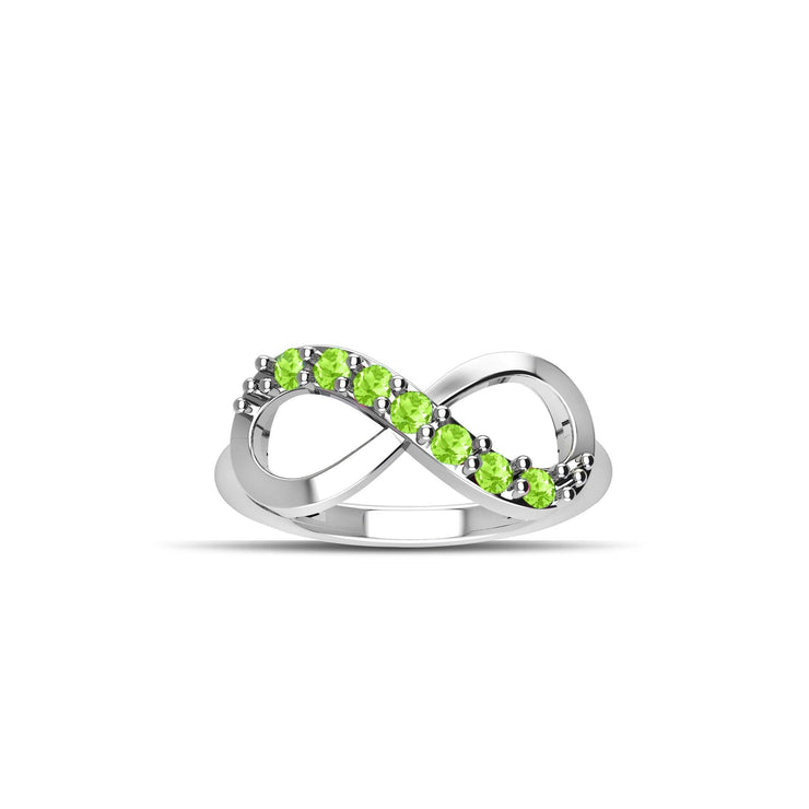 Sterling Silver Peridot Infinity Ring - jewelerize.com