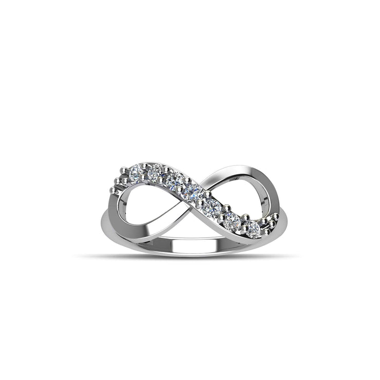 Cubic Zirconia Fashion Infinity Ring in Sterling Silver - jewelerize.com
