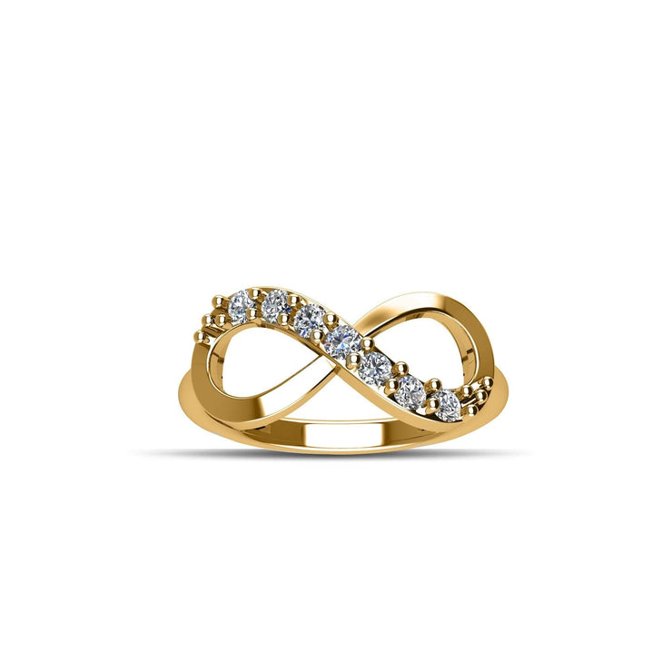 Gold Plated over Sterling Silver Cubic Zirconia Fashion Infinity Ring - jewelerize.com