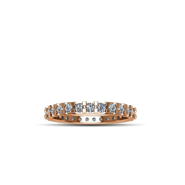 Rose Gold Plated Cubic Zirconia Fashion Eternity Ring in Sterling Silver - jewelerize.com