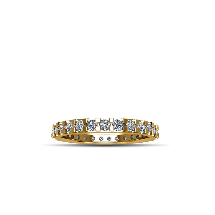 Gold Plated Cubic Zirconia Fashion Eternity Ring in Sterling Silver - jewelerize.com