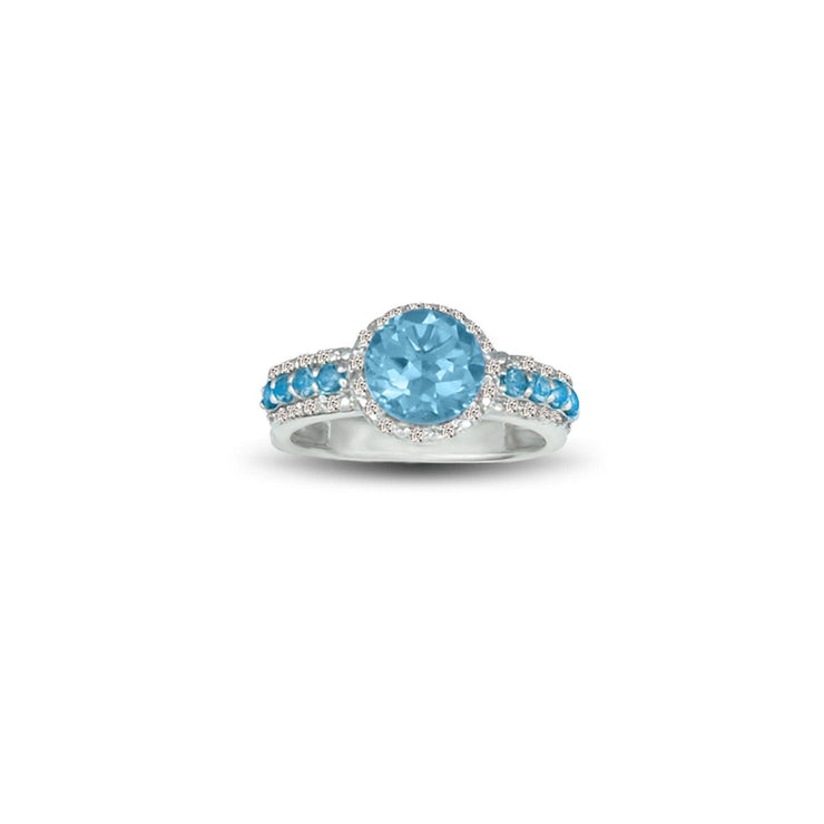 Blue Topaz and Diamond Accent Ring in Sterling Silver - jewelerize.com