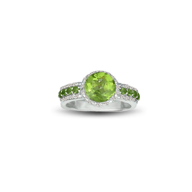 Peridot and Diamond Accent Ring in Sterling Silver - jewelerize.com