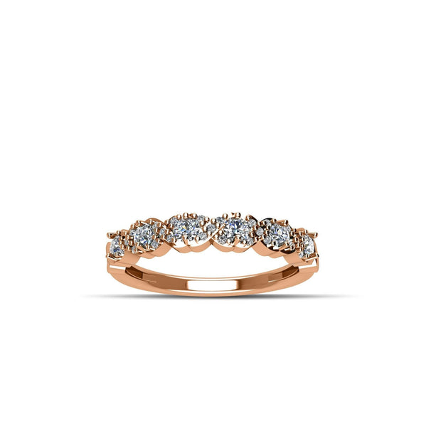 Rose Gold Plated Cubic Zirconia Fashion Band Ring in Sterling Silver - jewelerize.com
