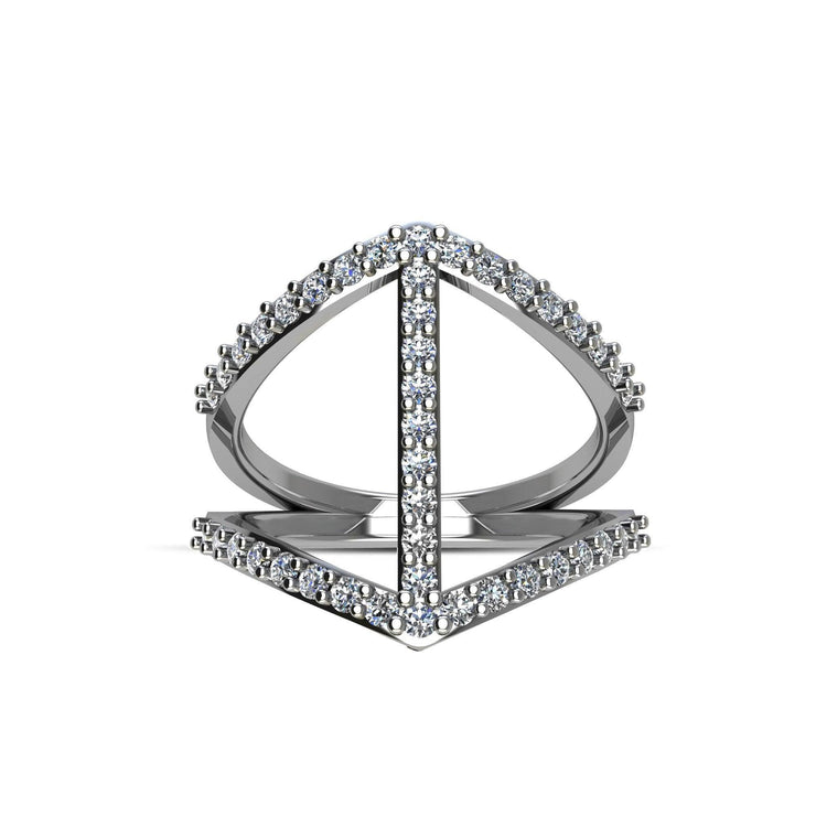 Cubic Zirconia Fashion Geo Ring in Sterling Silver - jewelerize.com