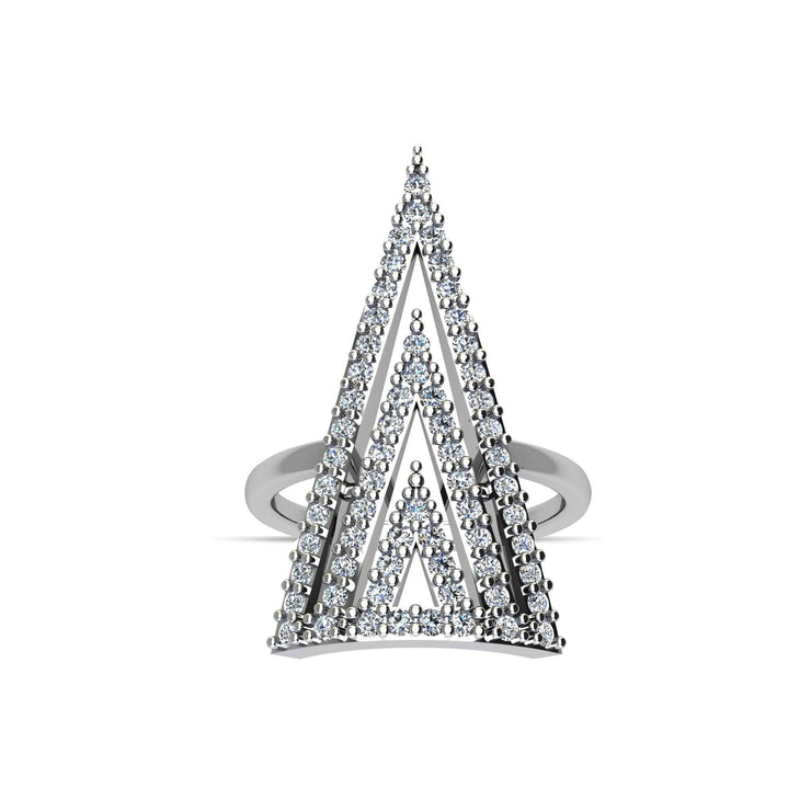 Cubic Zirconia Fashion Geo Ring in Sterling Silver - jewelerize.com