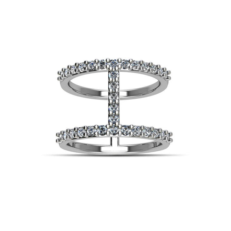 Cubic Zirconia Fashion Geo Ring in Sterling Silver - jewelerize.com