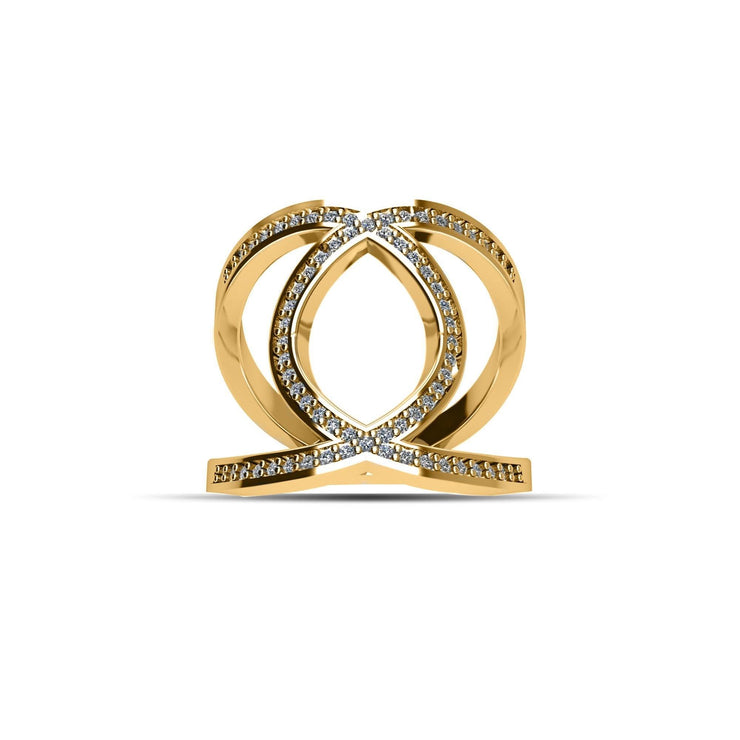 Gold Plated Cubic Zirconia Fashion Ring in Sterling Silver - jewelerize.com