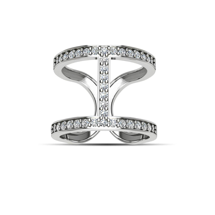 Cubic Zirconia Fashion Geo Ring in Sterling Silver - jewelerize.com