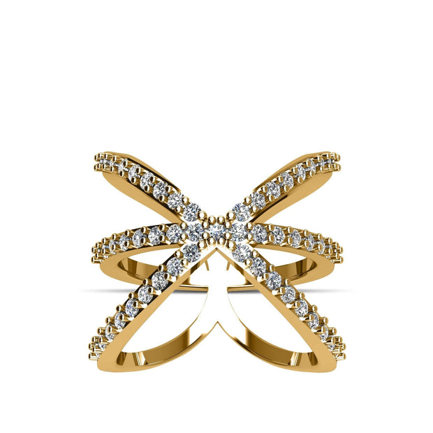 Gold Plated over Sterling Silver CZ Fashion Ring - jewelerize.com