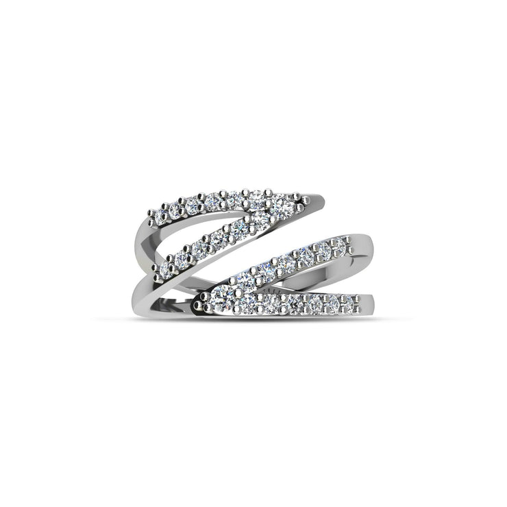 Cubic Zirconia Fashion Geometric Ring in Sterling Silver - jewelerize.com