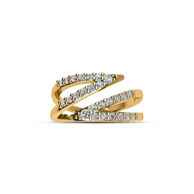 GoldnPlated Cubic Zirconia Fashion Geometric Ring in Sterling Silver - jewelerize.com