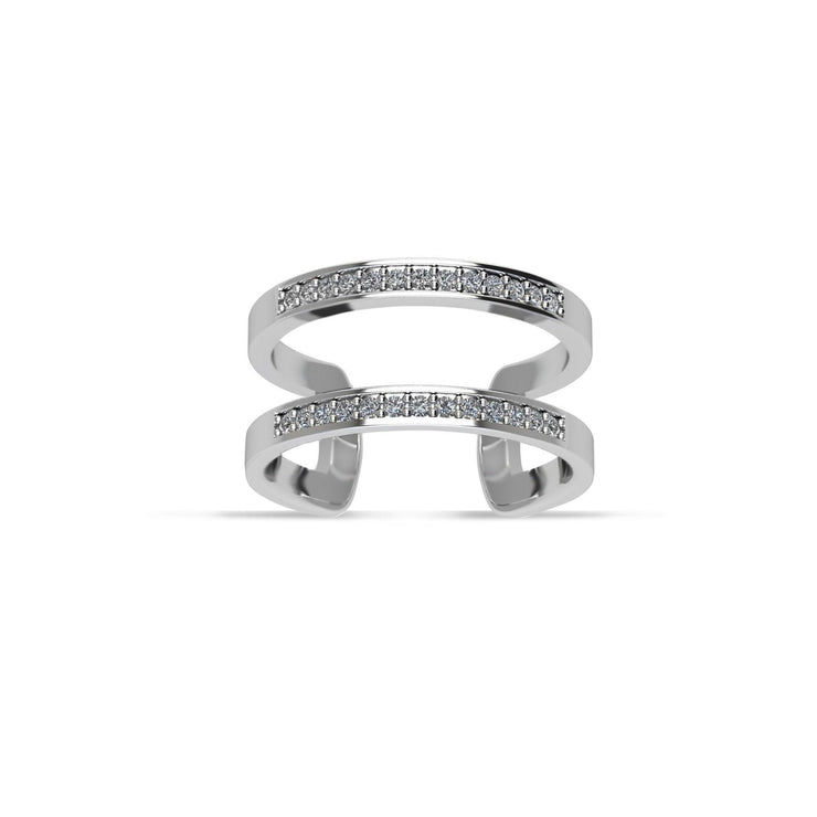 Cubic Zirconia Fashion Geometric Ring in Sterling Silver - jewelerize.com