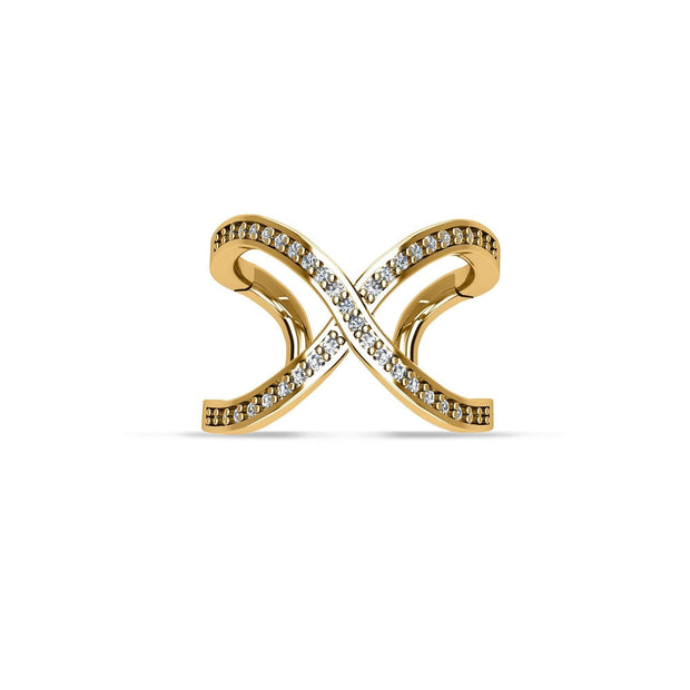 Gold Plated Cubic Zirconia Fashion Geometric Ring in Sterling Silver - jewelerize.com