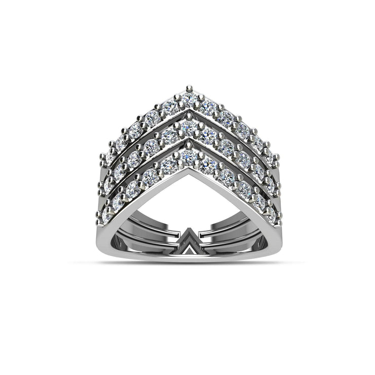 Cubic Zirconia Fashion Geometric Ring in Sterling Silver - jewelerize.com