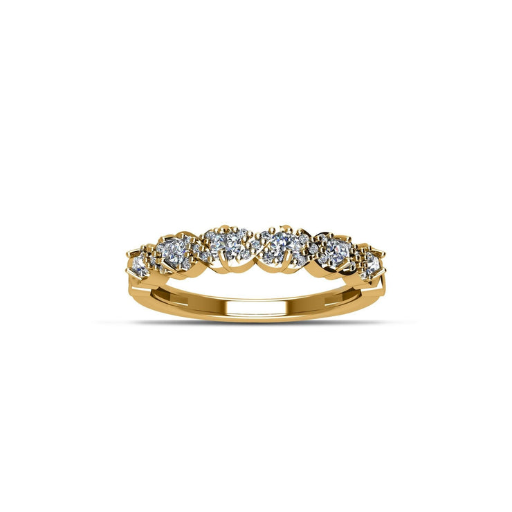 Yellow Gold Plated Cubic Zirconia Fashion Stackable Ring in Sterling Silver - jewelerize.com