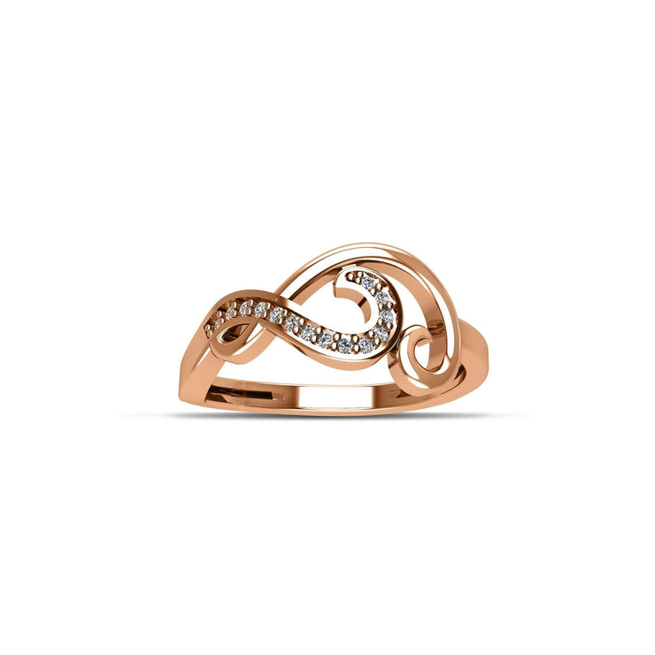 Rose Gold Plated Cubic Zirconia Fashion Ring in Sterling Silver - jewelerize.com
