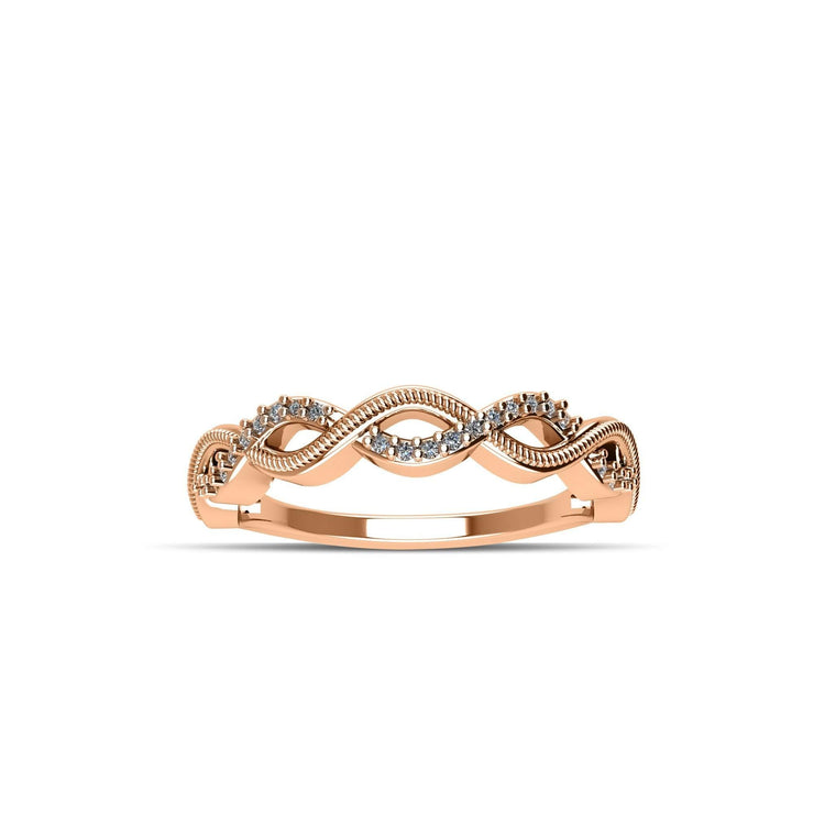 Rose Gold Plated Cubic Zirconia Fashion Stackable Ring in Sterling Silver - jewelerize.com