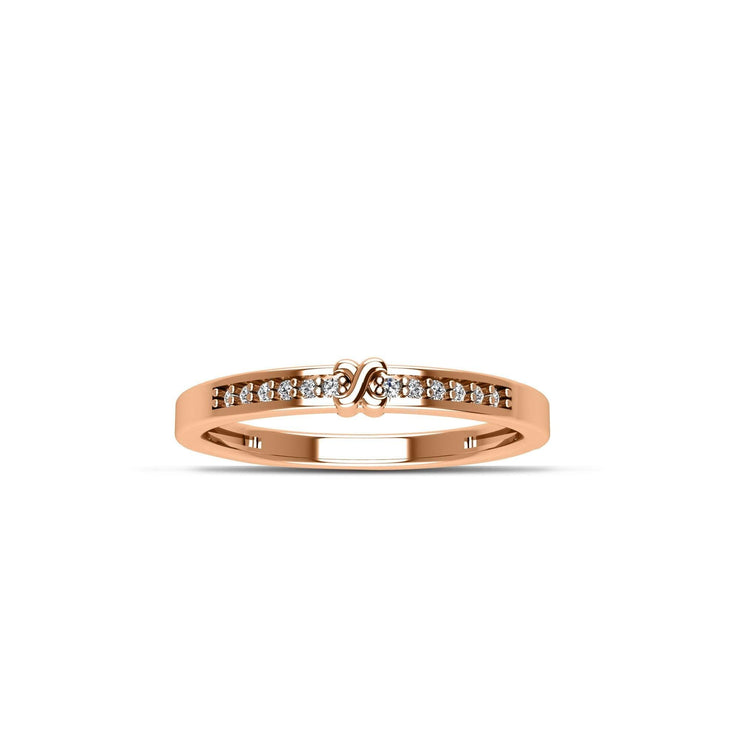 Rose Gold Plated Cubic Zirconia Fashion Stackable Ring in Sterling Silver - jewelerize.com