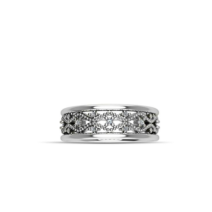 Cubic Zirconia Crown Fashion Ring in Sterling Silver - jewelerize.com