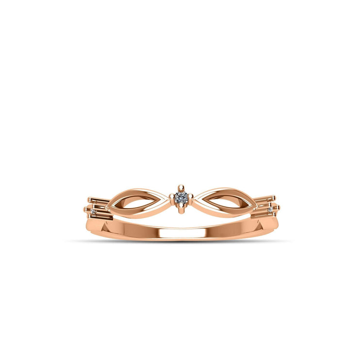 Rose Gold Plated Cubic Zirconia Fashion Stackable Ring in Sterling Silver - jewelerize.com