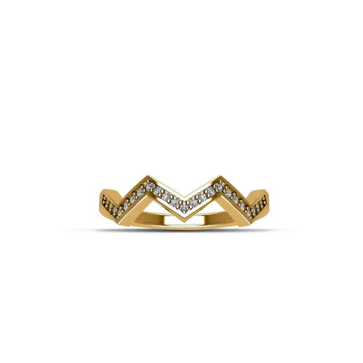 Yellow Gold Plated Cubic Zirconia Fashion Stackable Ring in Sterling Silver - jewelerize.com