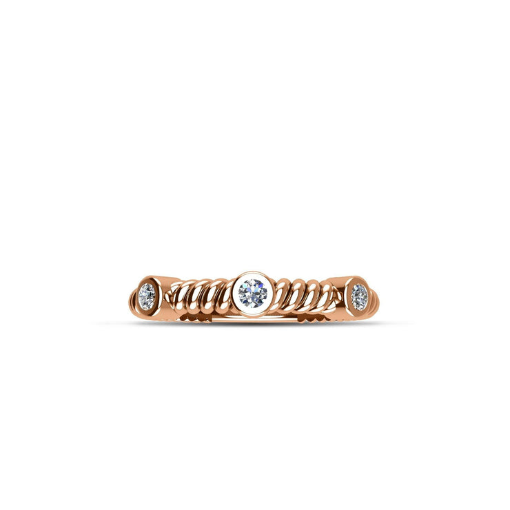 Rose Gold Plated Cubic Zirconia Fashion Stackable Ring in Sterling Silver - jewelerize.com