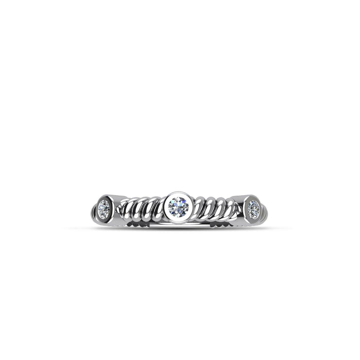 Cubic Zirconia Fashion Stackable Ring in Sterling Silver - jewelerize.com